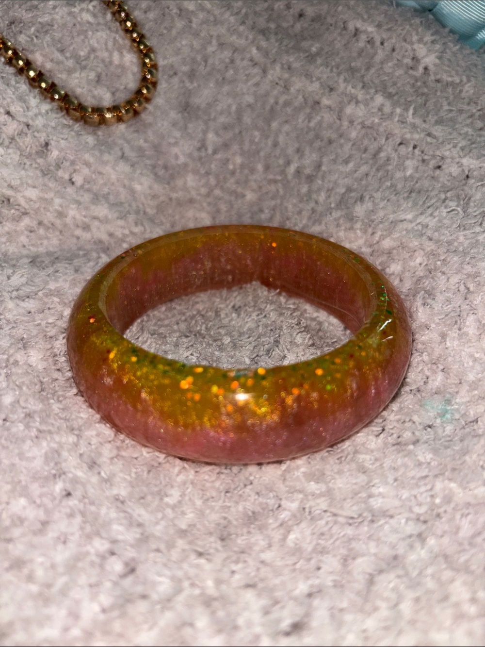 Elegant Gold and Pink Women's Bangle handmade
